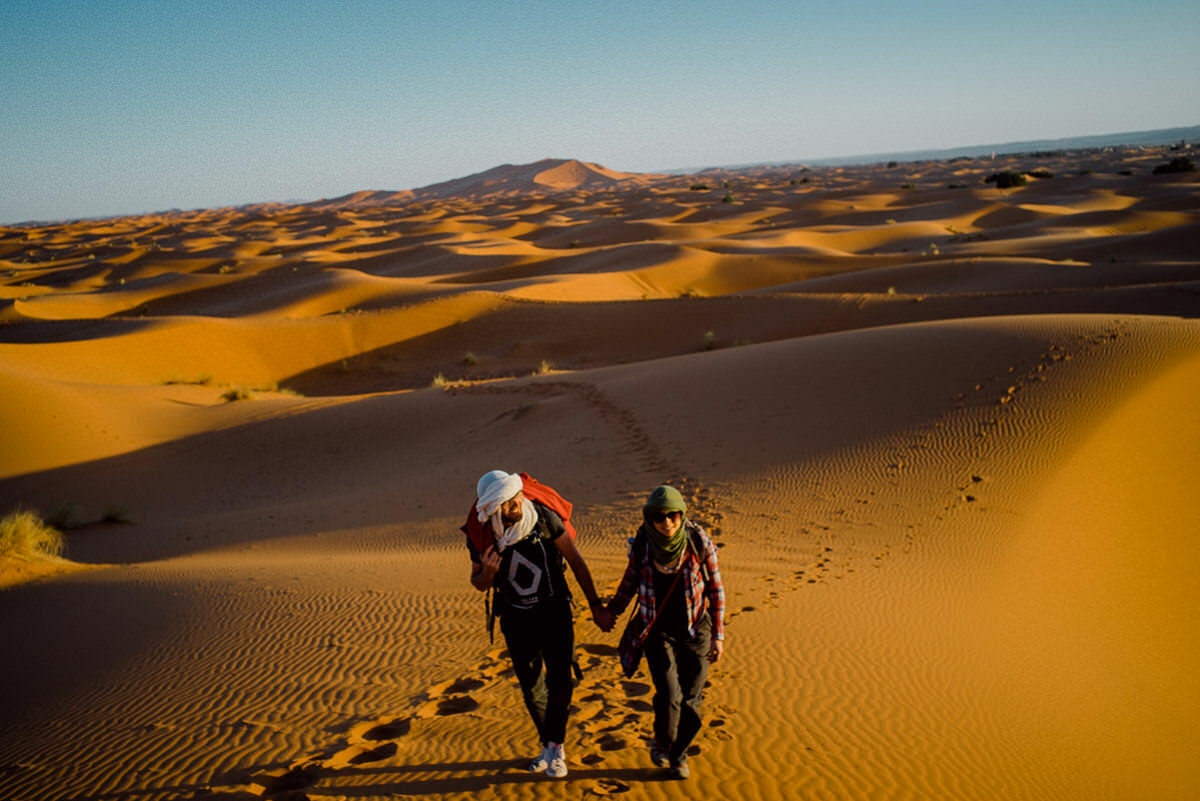 032 sahara desert sunset stars morocco - From the Atlas Mountains to the Sahara