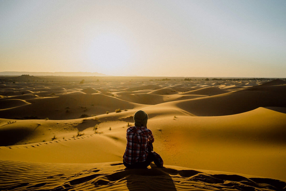 037 sahara desert sunset stars morocco - From the Atlas Mountains to the Sahara