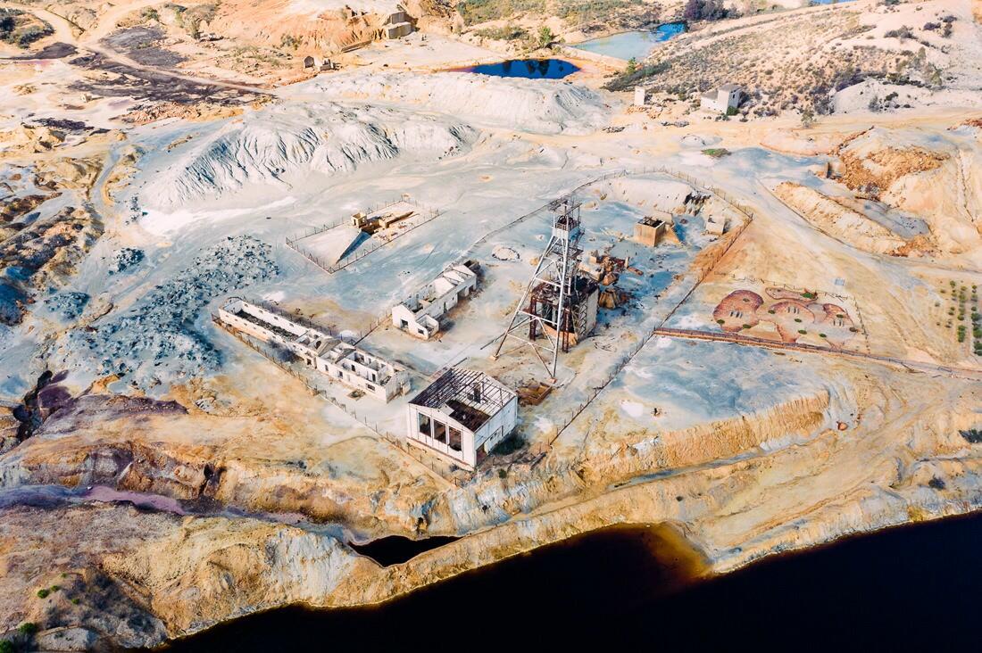 001 saltfields aereal drone mineral lake - Colorful Mineral Lakes and an Abandoned Mine 001 saltfields aereal drone mineral lake - Colorful Mineral Lakes and an Abandoned Mine