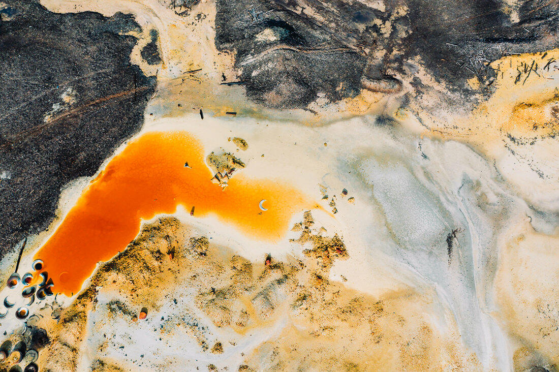 008 saltfields aereal drone mineral lake - Colorful Mineral Lakes and an Abandoned Mine 008 saltfields aereal drone mineral lake - Colorful Mineral Lakes and an Abandoned Mine
