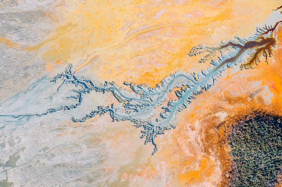 012 saltfields aereal drone mineral lake - Colorful Mineral Lakes and an Abandoned Mine 012 saltfields aereal drone mineral lake - Colorful Mineral Lakes and an Abandoned Mine