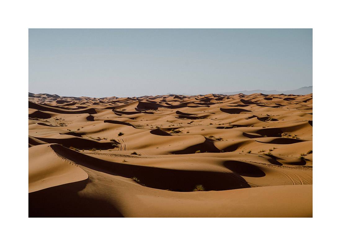 marokko i2v 0005 web - Marokko 05 - Goldener Sonnenuntergang über den sanften Dünen der Sahara