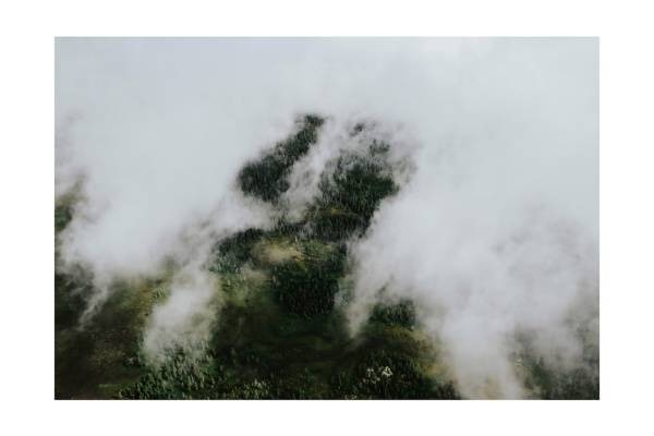 norway i2v 0002 web 600x400 - Norwegen 02 - Luftreise durch nebelverhangene Waldkronen mit treibenden Wolken