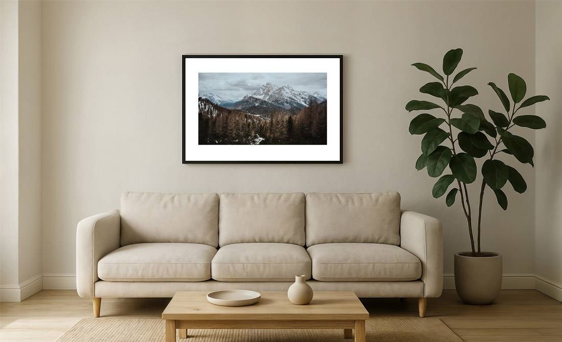 dolomiten i2v 0001 wall - Dolomiten 01 - Majestätischer Winterblick auf die Dolomiten in stiller Pracht