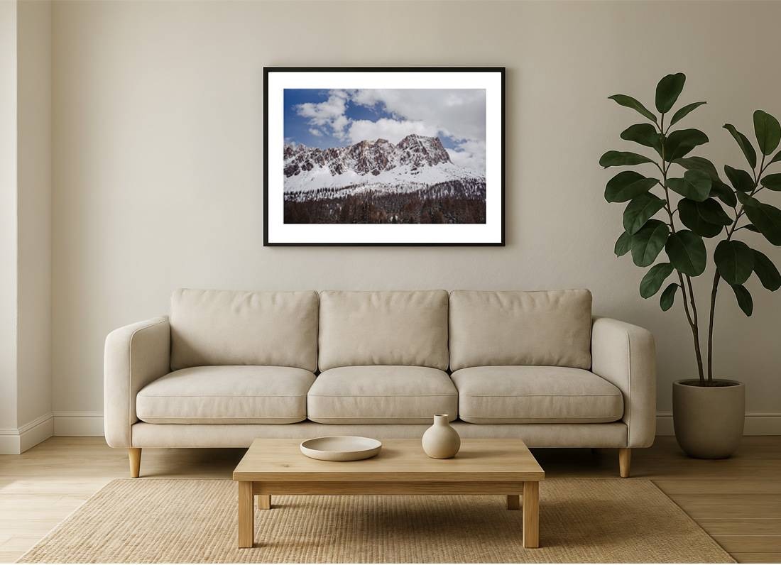 dolomiten i2v 0009 wall - Dolomiten 08 - Majestätische Winterlandschaft der Dolomiten in stiller Erhabenheit