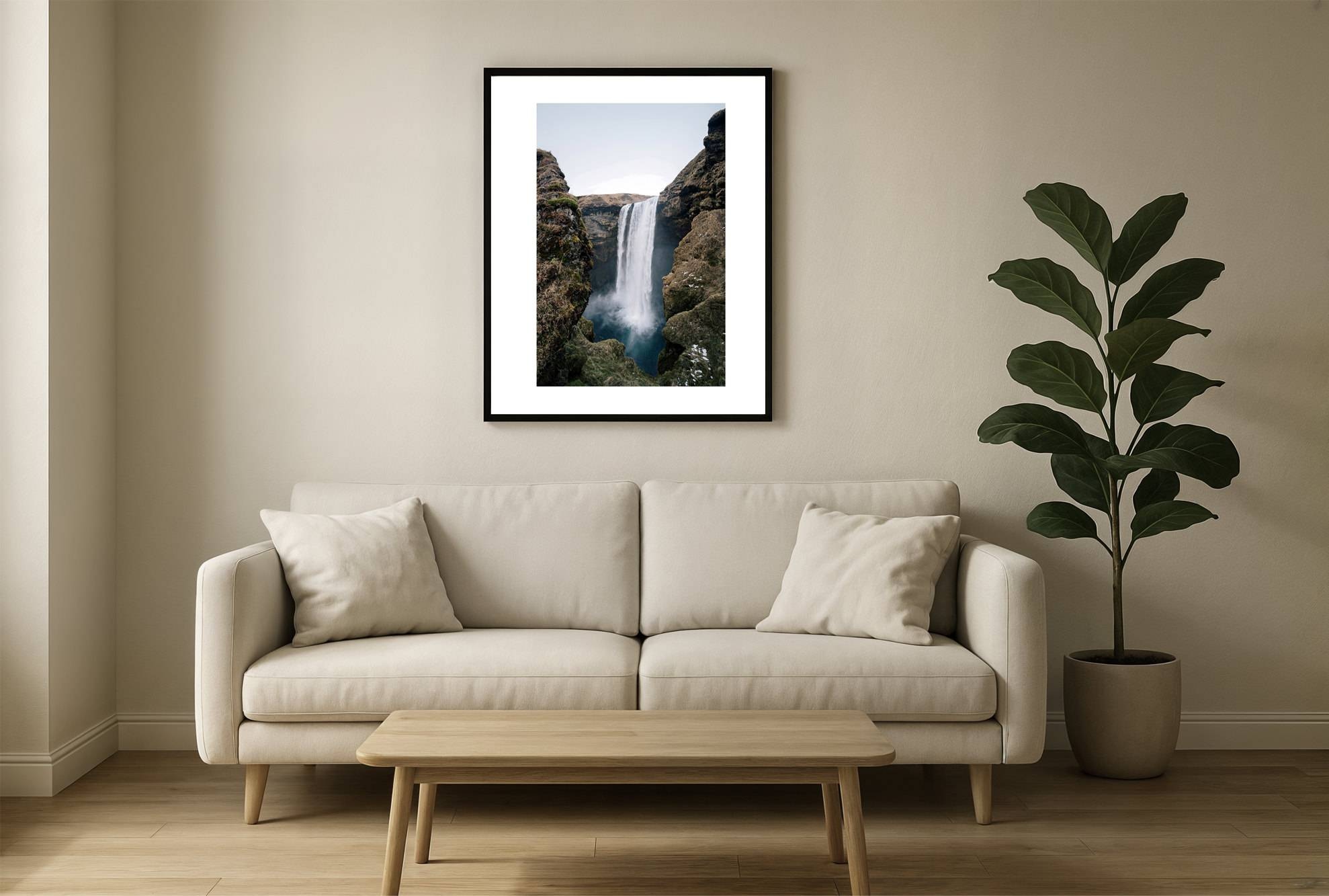 island 0004 wall - Island 04 - Skógafoss – Der mächtige Wasserfall Islands in voller Pracht