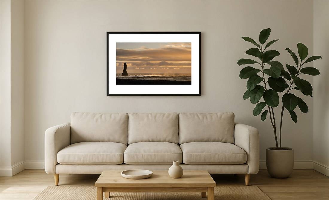 island 0006 wall - Island 06 - Sonnenuntergang an der Reynisdrangar-Küste bei Vík