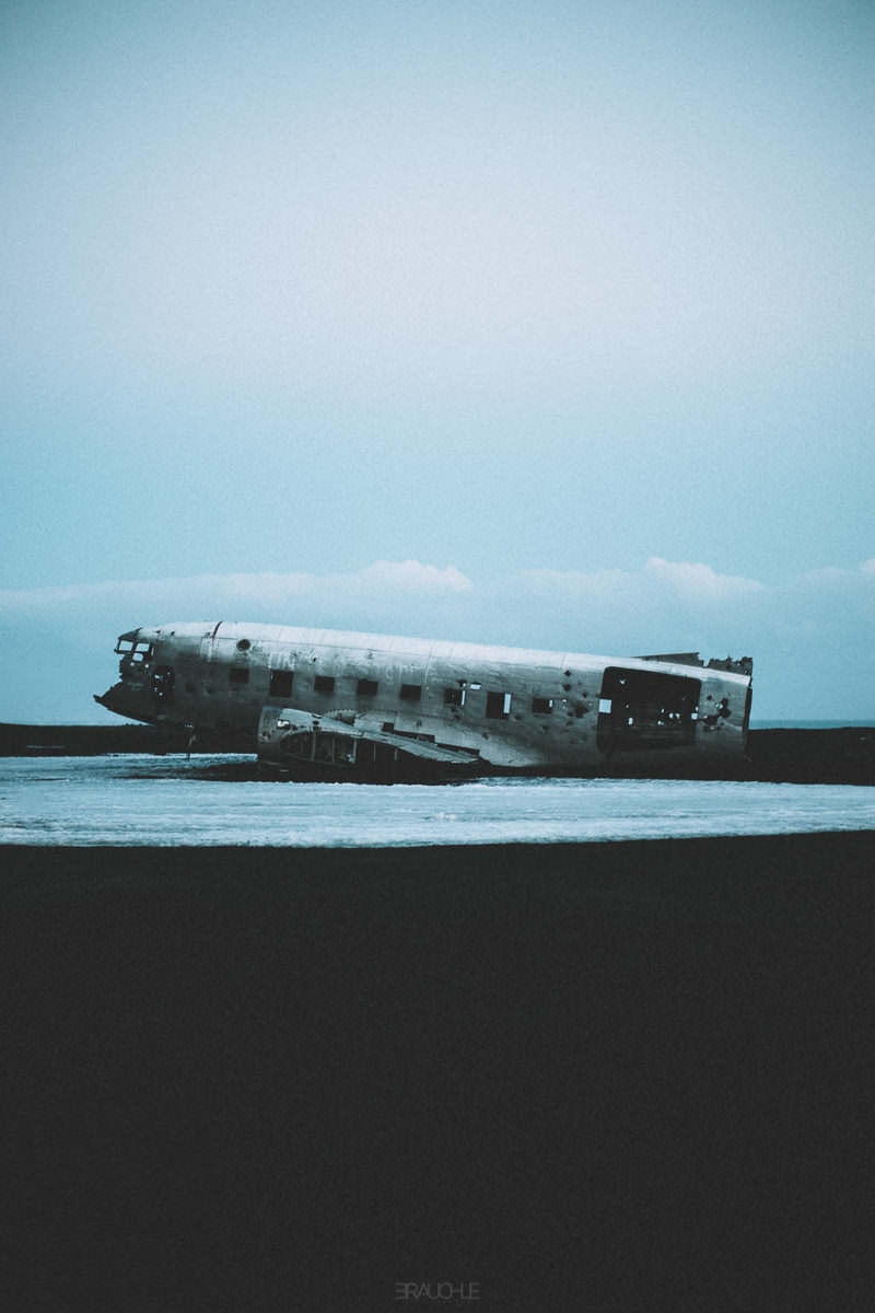 iceland airplane wreck dc3 drone 0013 - Iceland – Abandoned DC-3 Plane Wreck on the South Coast