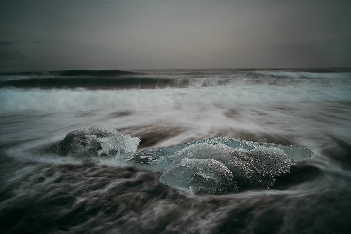 joekulsarlon black ice beach 0001 - Iceland – The Black Beach at Jökulsárlón Glacier Lagoon