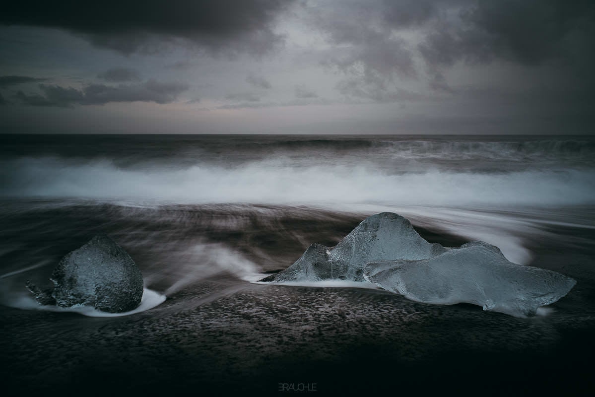 joekulsarlon black ice beach 0006 - Iceland – The Black Beach at Jökulsárlón Glacier Lagoon