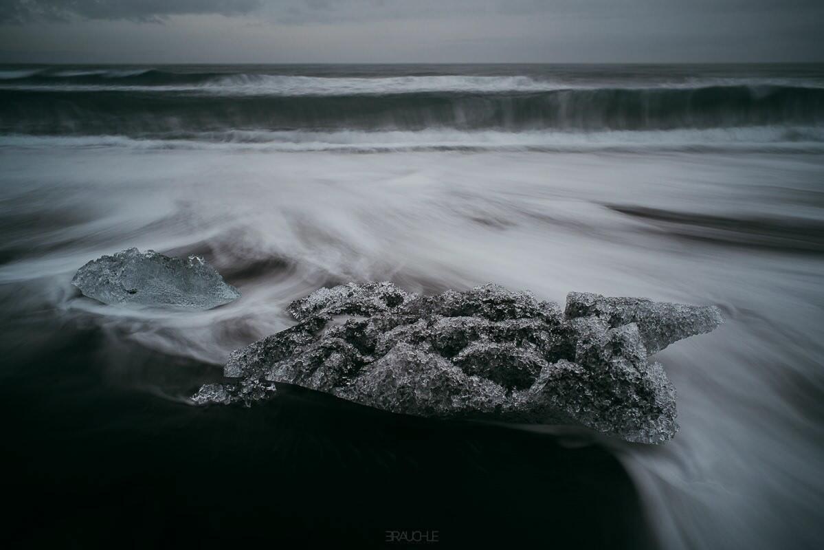joekulsarlon black ice beach 0008 - Iceland – The Black Beach at Jökulsárlón Glacier Lagoon