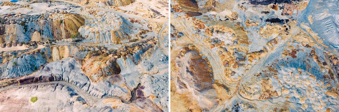 003 saltfields aereal drone mineral lake - Lagos minerales de colores y una mina abandonada