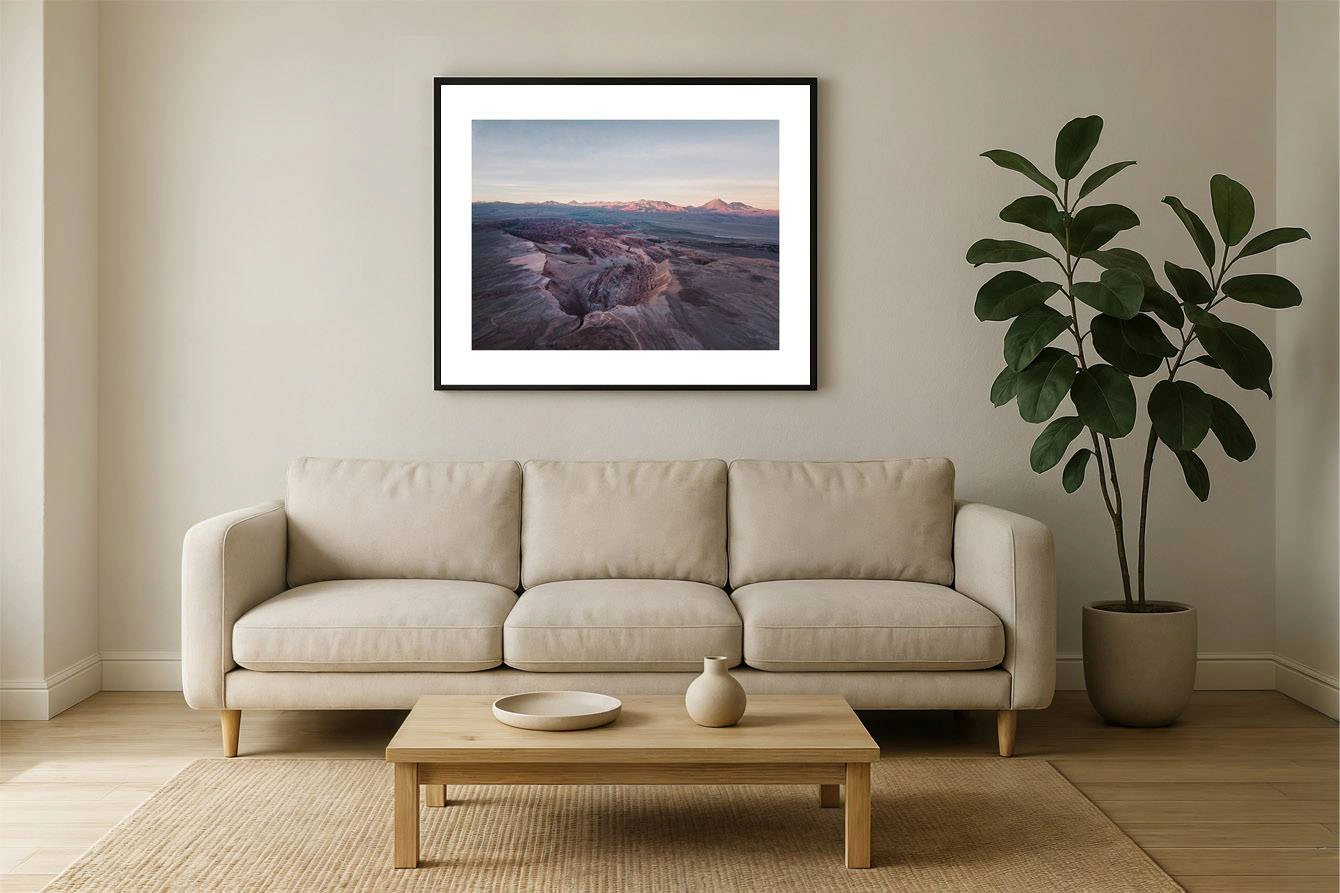 atacama 0005 wall - Atacama 05 - Sonnenuntergangsluftaufnahme über dem majestätischen Tal der Atacama-Wüste