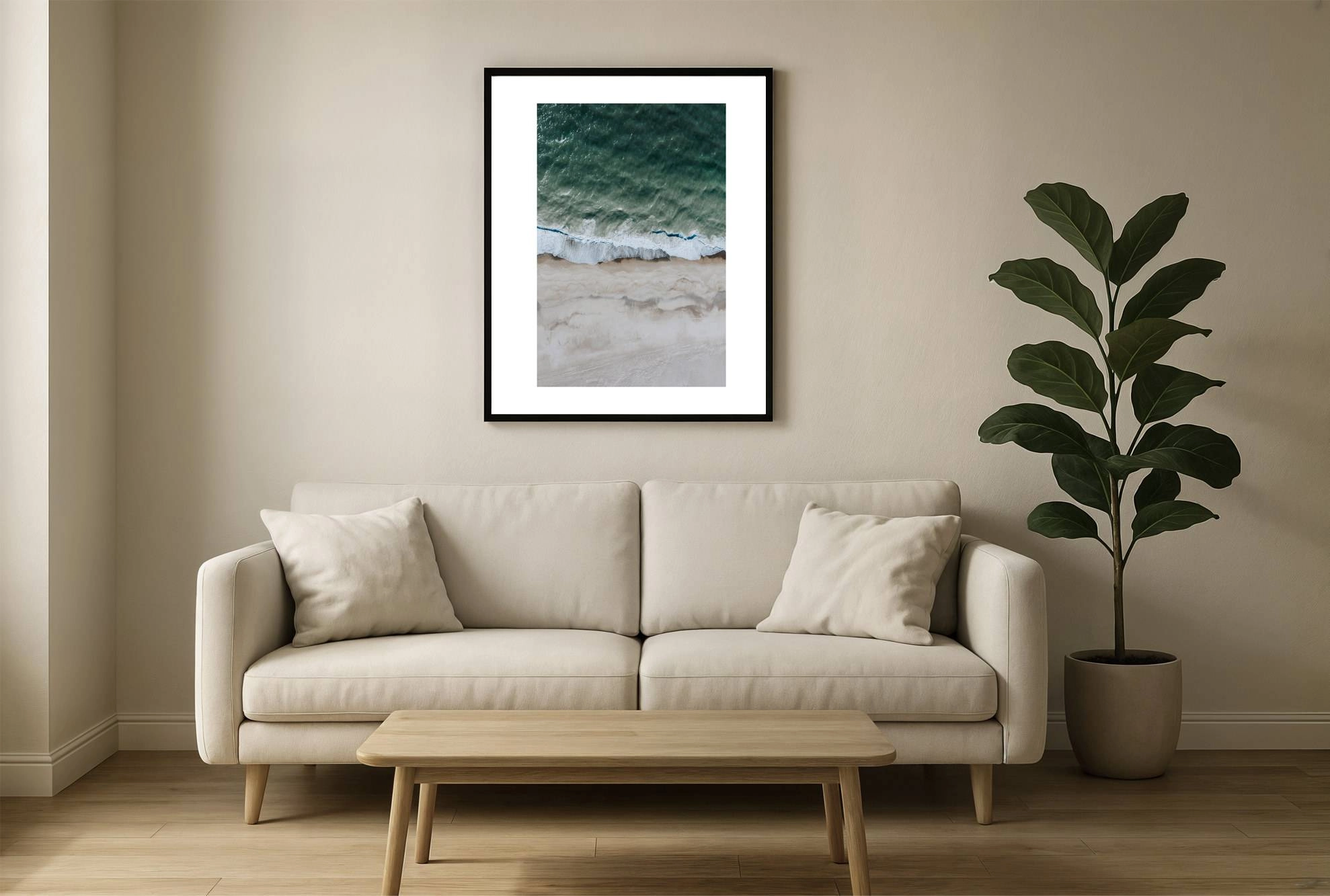 denmark i2v 0002 wall - Dänemark 01 - Luftaufnahme eines unberührten weißen Sandstrandes mit türkisfarbenem Wasser in Dänemark