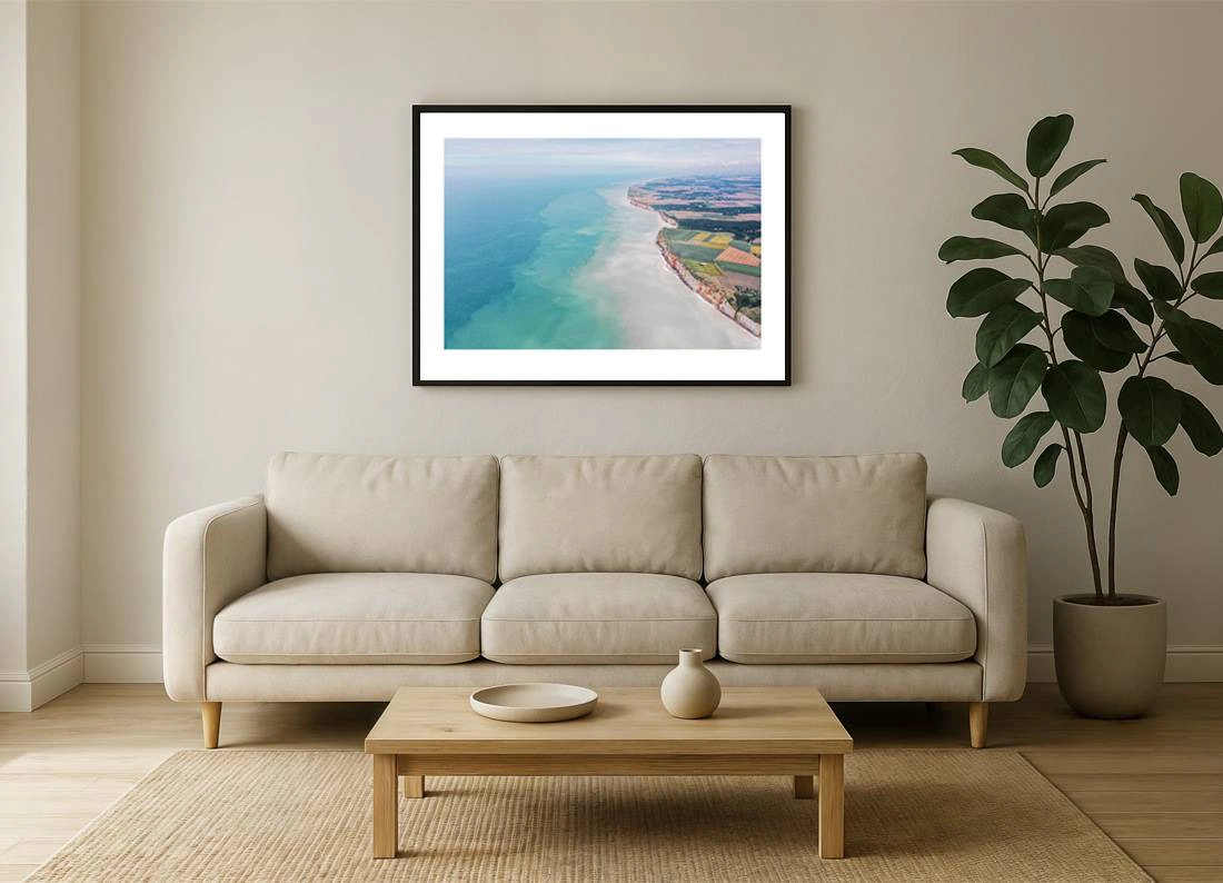 normandie i2v 0001 wall - Normandie 01 - Ruhige Luftaufnahme der spektakulären Küste der Normandie