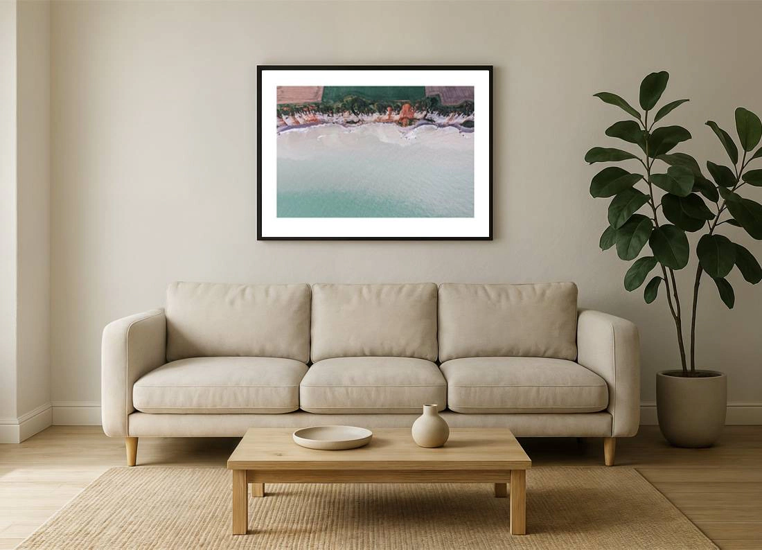 normandie i2v 0002 wall - Normandie 02 - Luftaufnahme der dramatischen Küste der Normandie mit dynamischen Gezeitenbewegungen