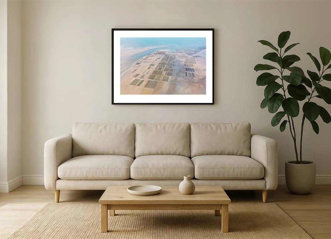 normandie i2v 0006 wall - Normandie 06 - Luftaufnahme friedlicher Austernfarmen entlang der Küste der Normandie