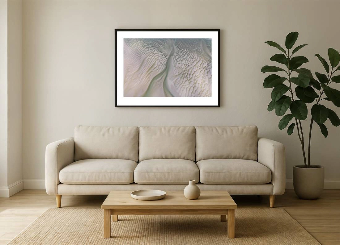 normandie i2v 0008 wall - Normandie 08 - Faszinierende Sandmuster und Gezeitenkanal bei Ebbe in der Normandie