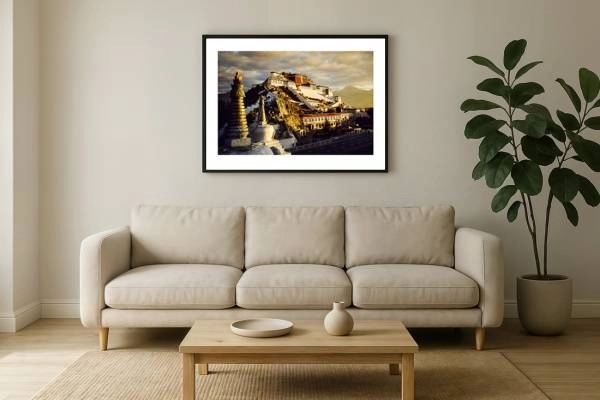 tibet i2v 0001 wall 600x400 - Tibet 01 - Goldener Sonnenaufgang über dem Jokhang-Tempel in Lhasa