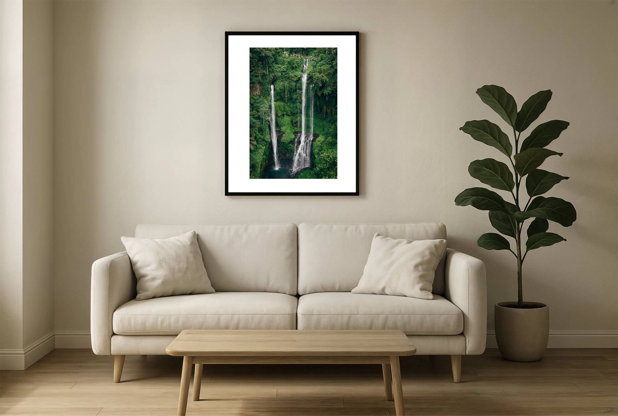 borneo bali 2018 0290 wall - Borneo 20 - Friedlicher Wasserfall auf Bali umgeben von üppigem Grün