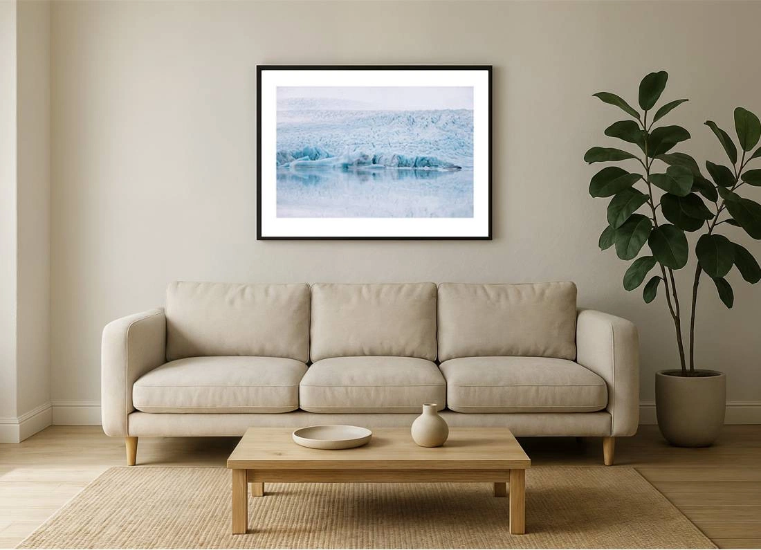 island 0001 wall - Island 01 - Luftaufnahme des blauen Gletschereises am Jökulsárlón