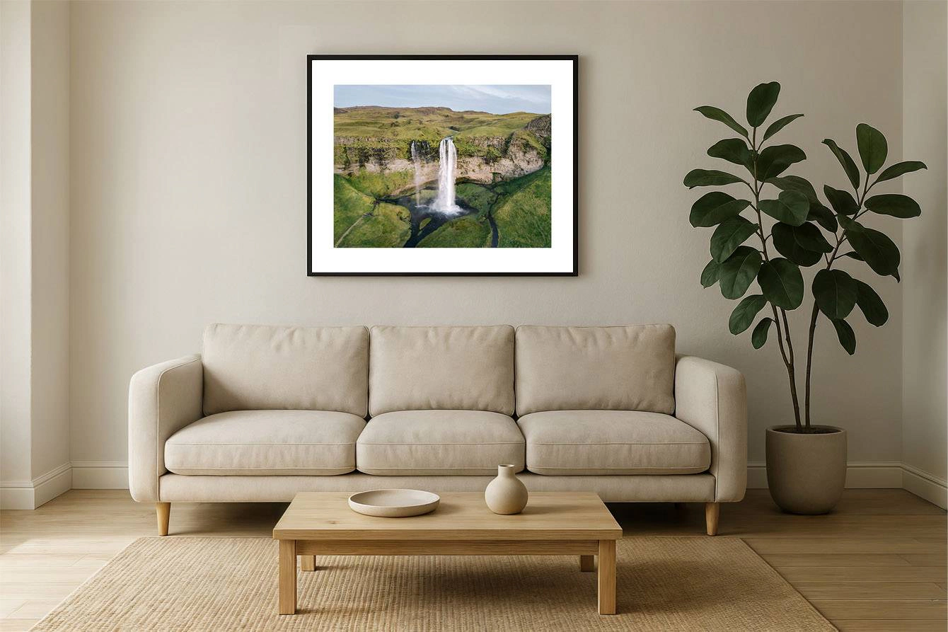 Island 12 - Luftbild des Seljalandsfoss aus der Vogelperspektive island 0012 wall - Island 12 - Luftbild des Seljalandsfoss aus der Vogelperspektive