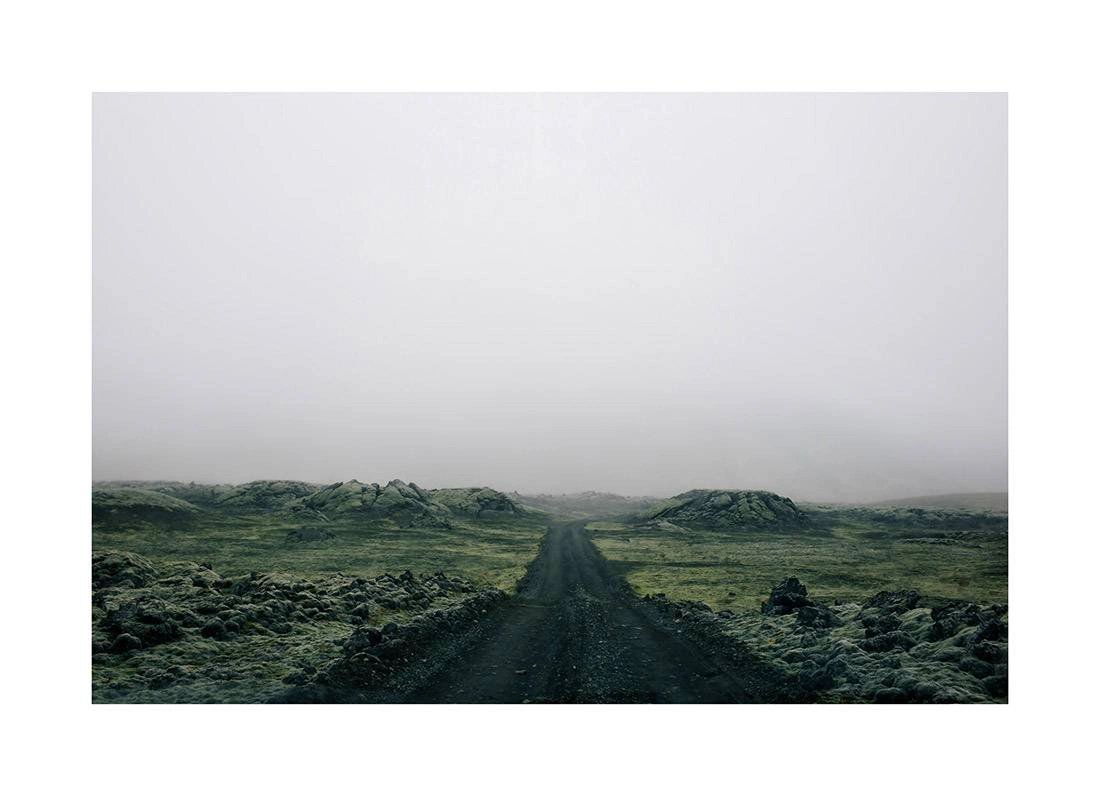 island 0029 web - Island 29 - Nebliger Pfad durch die moosbedeckten Highlands bei Laki