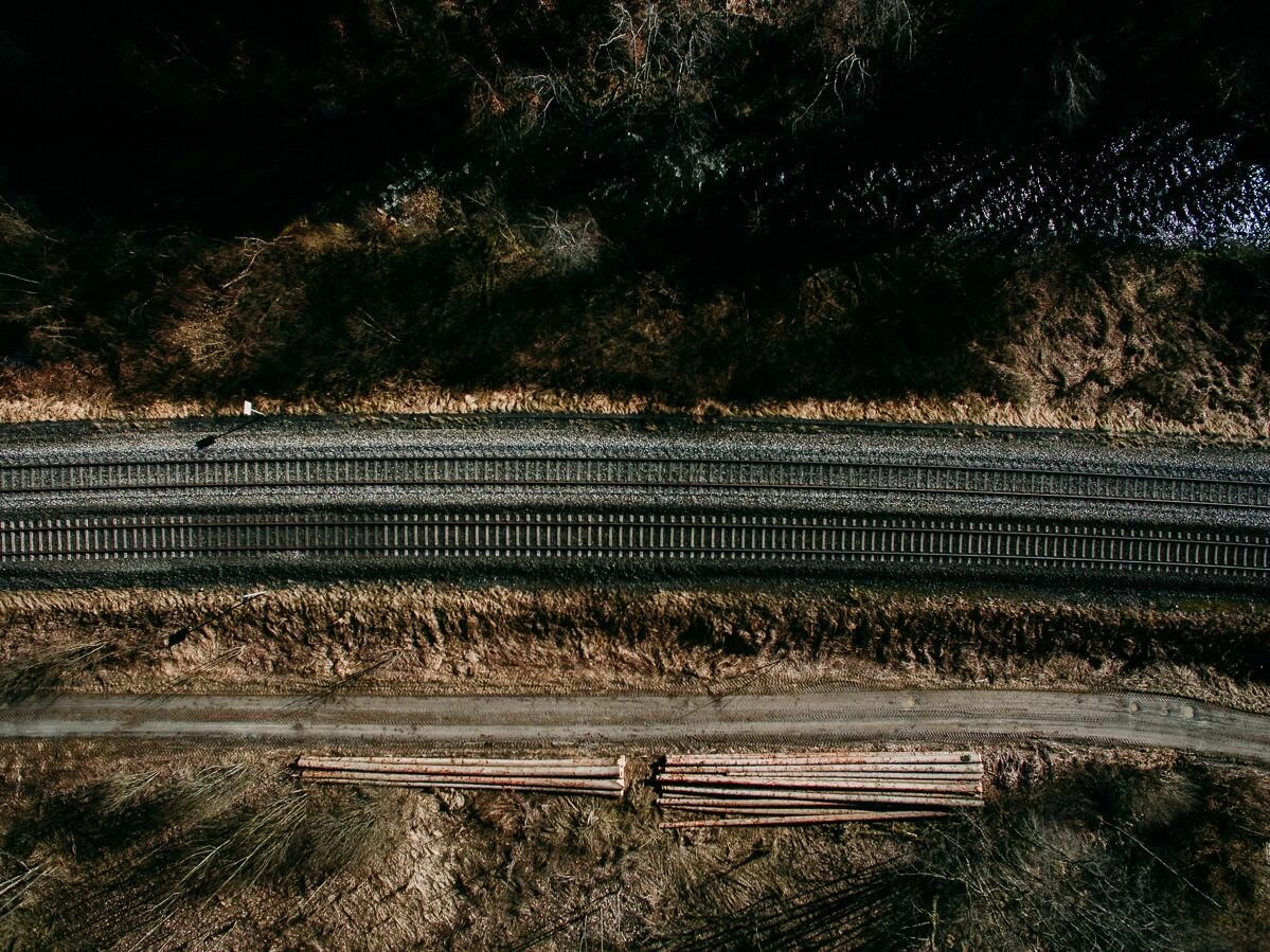 drohne luftaufnahmen oberschwaben 0008 - Oberschwäbische Eisenbahnlinie & Wannenberg Weiher