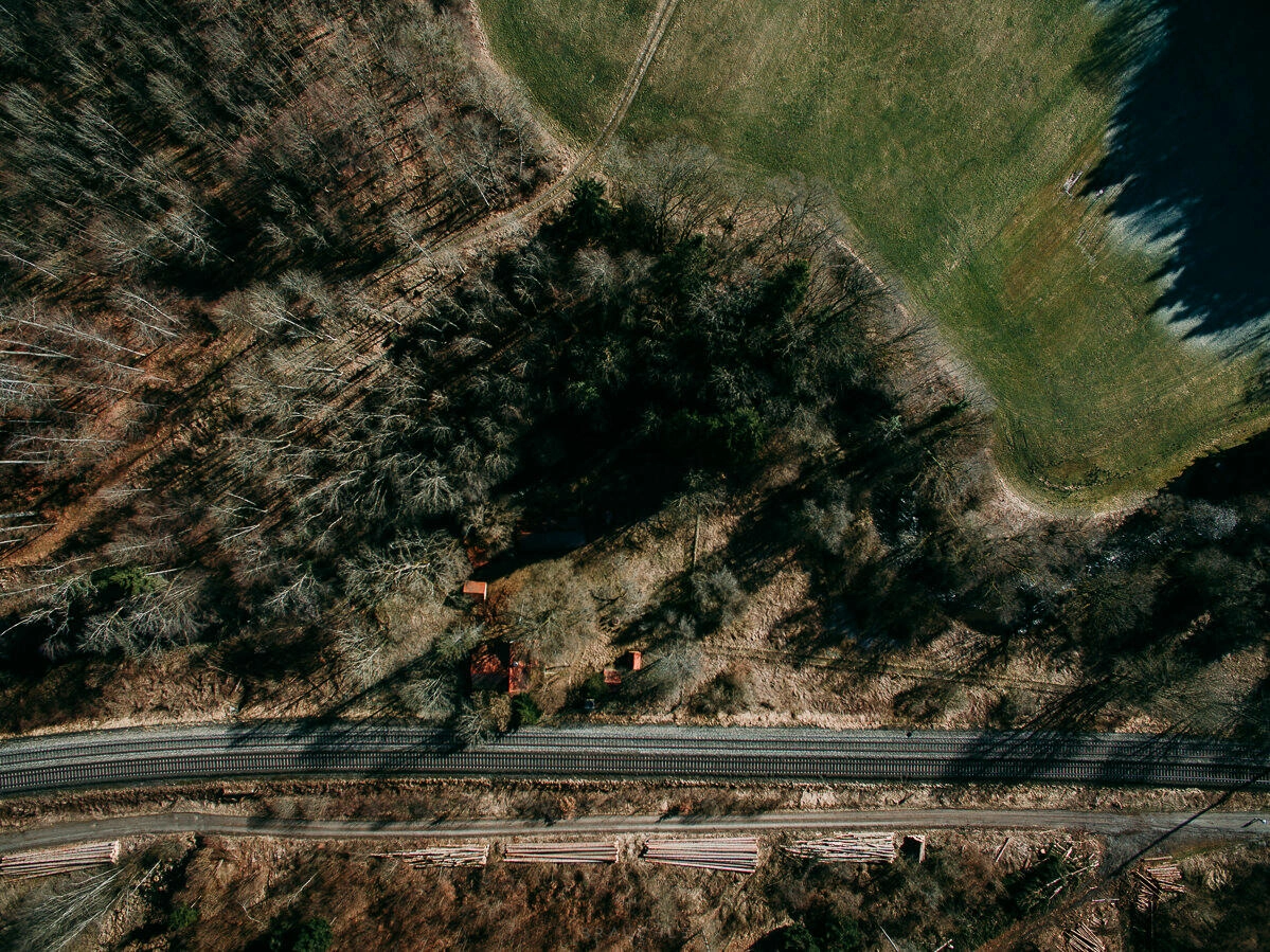 drohne luftaufnahmen oberschwaben 0012 - Oberschwäbische Eisenbahnlinie & Wannenberg Weiher