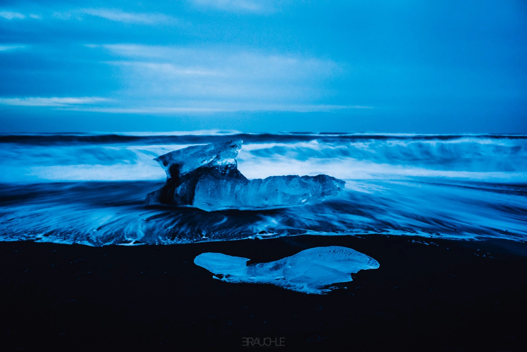 iceland joekurlarlon black beach ice blocks 3 - Ice Blocks on the Black Beach of Jökulsárlón