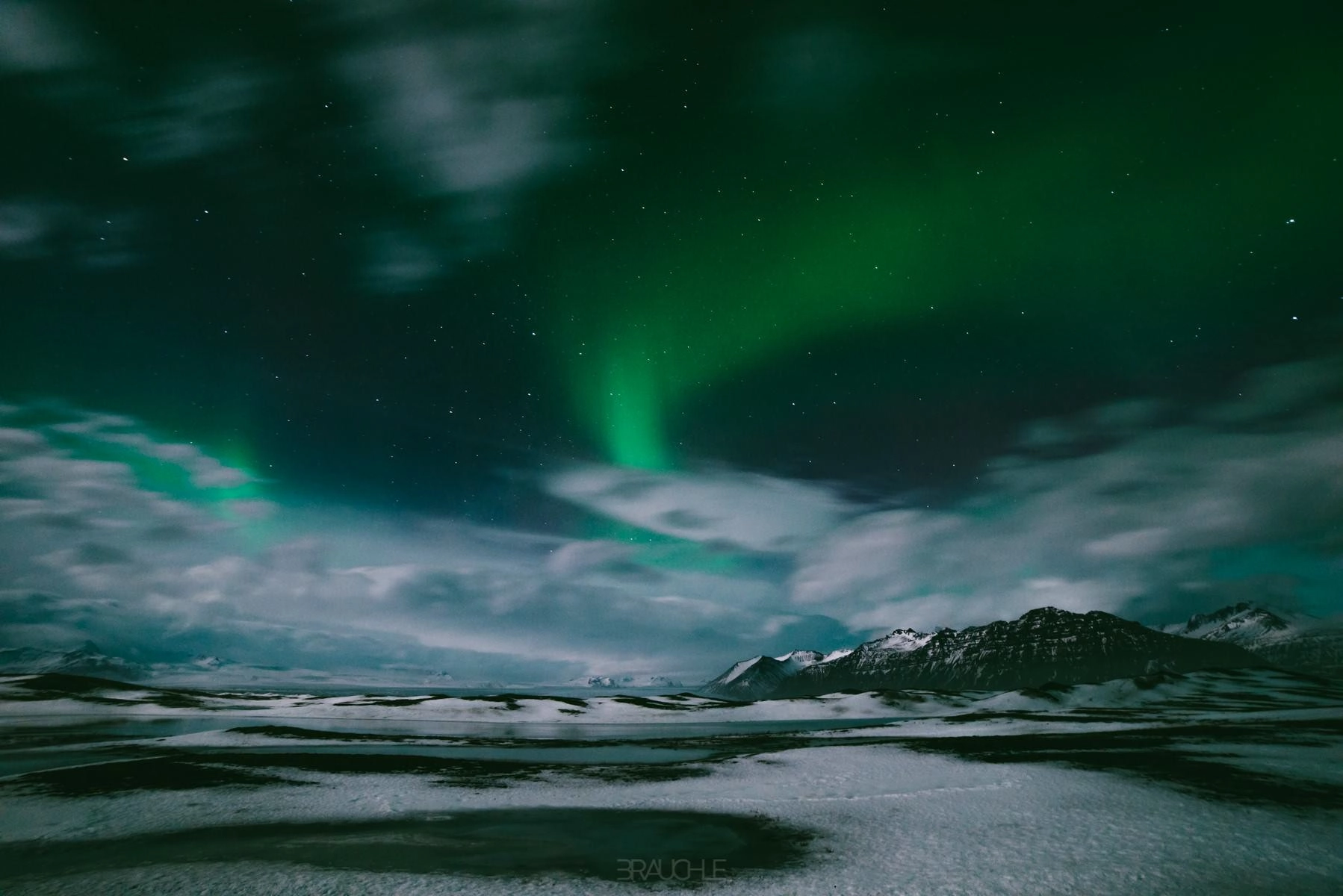 iceland nothern lights joekulsarlon aurora borealis 1 - Northern Lights at Jökulsárlón