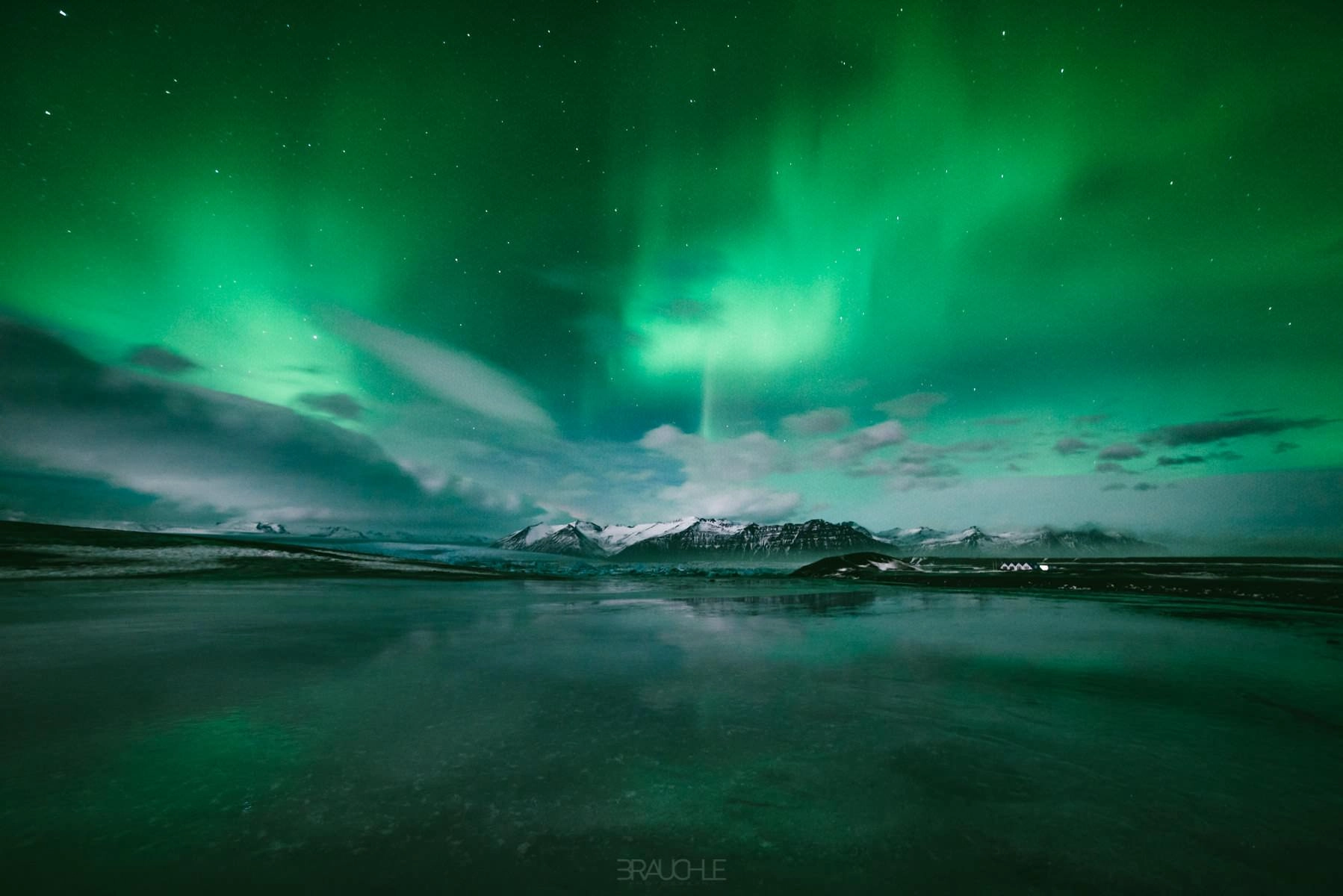 iceland nothern lights joekulsarlon aurora borealis 2 - Northern Lights at Jökulsárlón